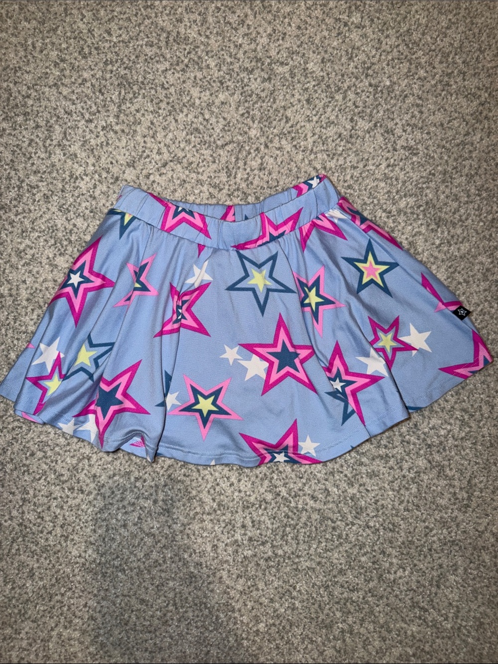 Light Blue Star-Print Skater Skirt - Pink & Navy Stars
